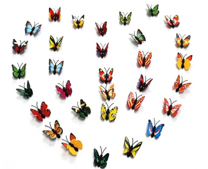 4cm Home Decoration Artificial 3D Butterfly Fridge Magnet Sticker Refrigerator Magnets KD