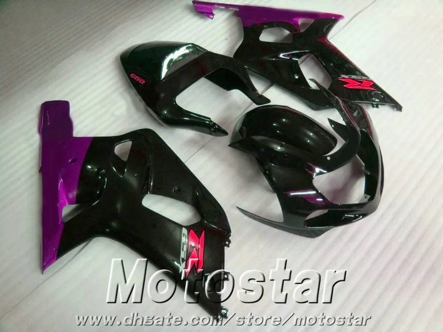 Top quality ABS fairings set for SUZUKI GSX-R600 GSX-R750 2001-2003 K1 black purple fairing kit GSXR 600/750 01 02 03 SK61