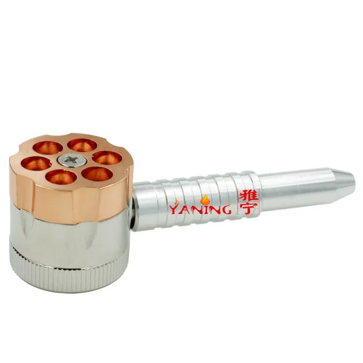 BULLET ROTATING PIPE style tobacco grinder metal herb grinder Smoking Pipe+grinders [SKU:S018]
