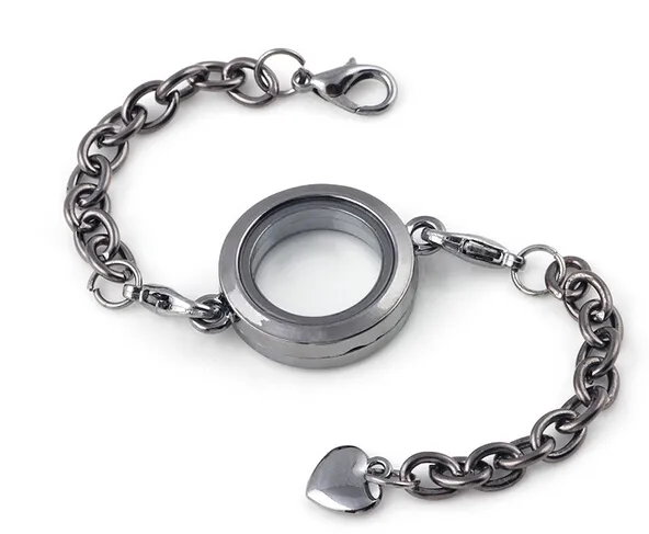 10st / mix färger slät vanligt glas 25mm flytande locket armband armband för kvinnor mode smycken