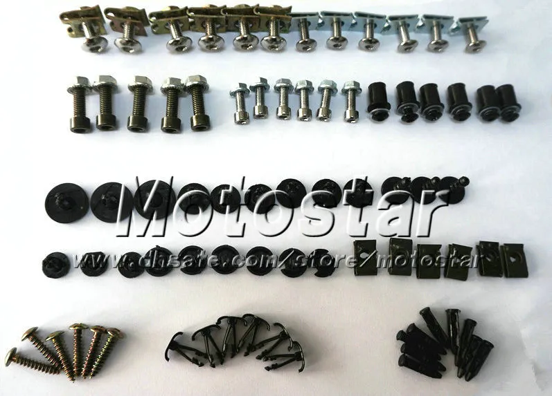 Bra professionell motorcykel Fairing Screws Bolt Kit för Kawasaki 2005 2006 ZX6R 05 06 ZX 6R Svart eftermarknadsfeedningar Bultar skruvdelar