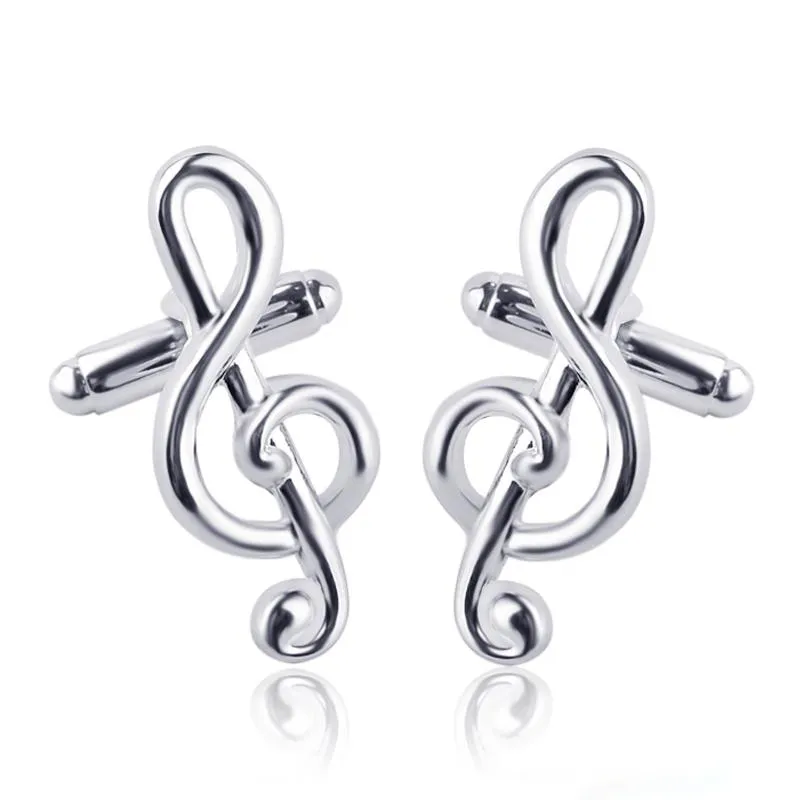 熱い販売ファッションシャツTrable Clef Cuff Luxury Cufflinks音楽ノートClassic French Cufflink for Men's Gifts