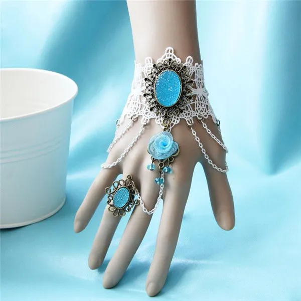 Bijoux Pulseiras Femininas Handmade Vintage Gothic Lace Slave Bracelets Bangles DIY Bride Bracelets Hot Wedding Accessories