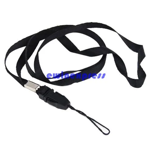 Mobiltelefon Charms remmar Black Lanyard Neck Rem för ID Pass Card Badge Mobiltelefon Holder Camera7509717