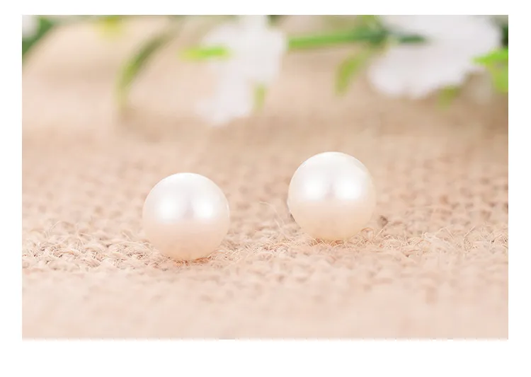 925 Sterling Silver Stud Brincos Moda Jóias Shell Pérola 6mm 8mm Simples Brinco para As Mulheres Meninas de Alta Qualidade