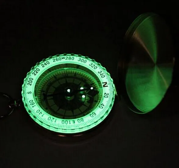 Mini poche lumineuse en laiton style montre anneau porte-clés camping randonnée chasse marche boussole navigation boussole extérieure avec boîte P2463058