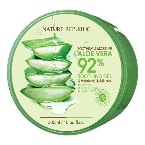 Nature Republic NEW Soothing& Moisture ALOE VERA 92%GEL 300ml 10.56 Fluid Ounce After Sun repair Aloe Vera gel whitening anti-aging