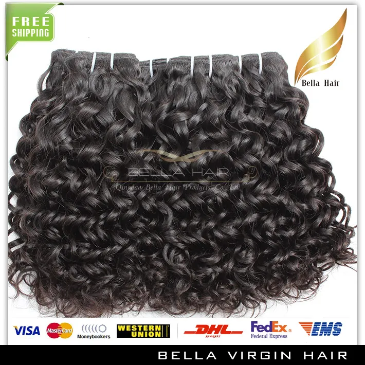 Bellahair 8a Water Wave 8-30inch Brazilian Virgin Extensions Natural Color HUMAN BUNDLES 300G