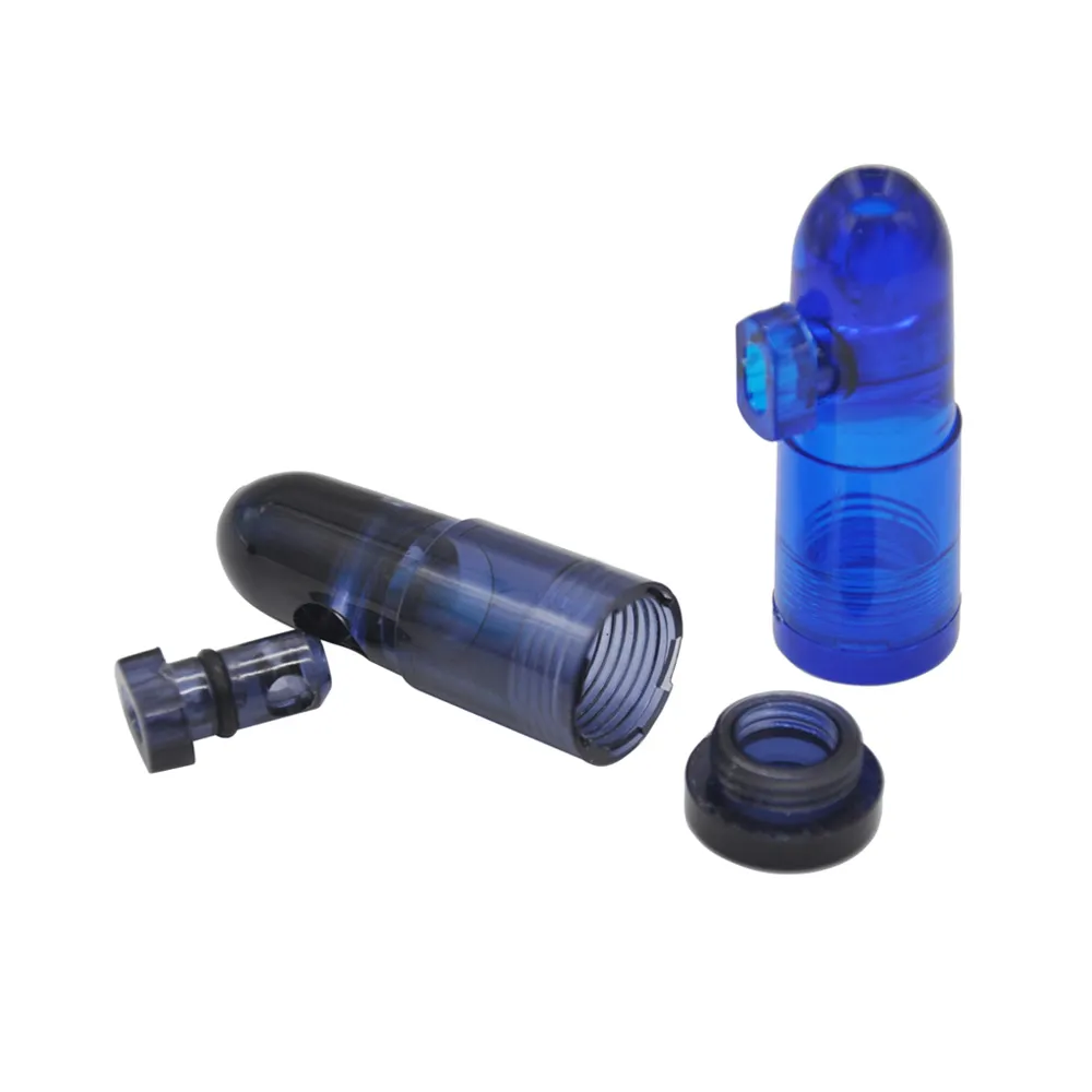 24 teile/los Acryl Schnupftabak Dispenser Bullet Rocket Sunff Snorter Pill Box Sniffer mit glas fläschchen Snuff rakete snorter