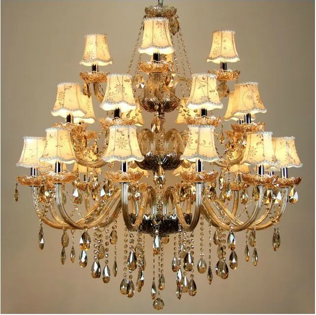 Livraison gratuite grand lustre en cristal 24 bras lustre en cristal de luxe lustre de mode lumière en cristal moderne grand lustre