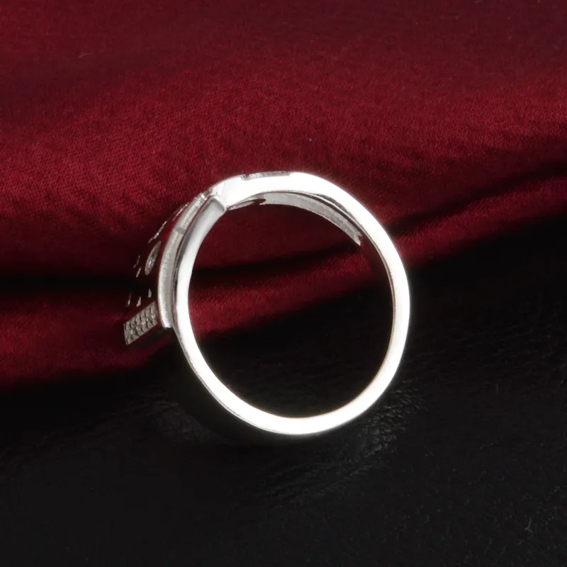 New 925 Sterling Silver fashion jewelry Hollow pattern Czech drill ring hot sell girl gift 1486