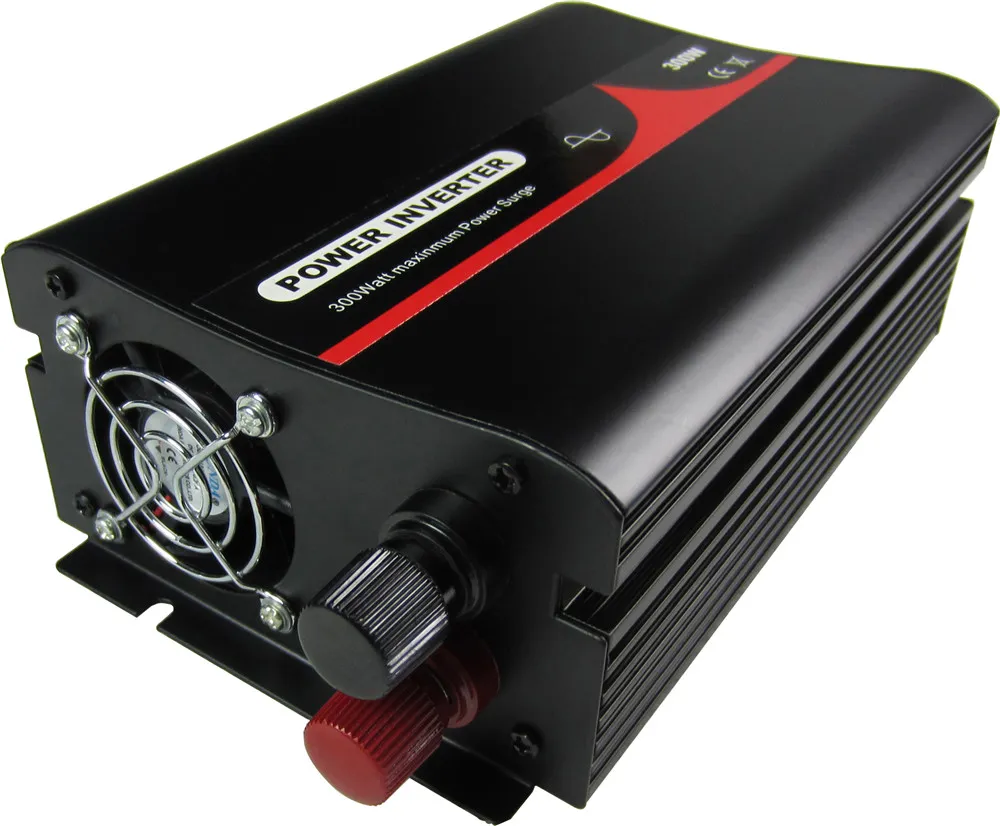 12V DC to 120V AC 300W Pure Sine Wave Car Power Inverter with USA Plug ...