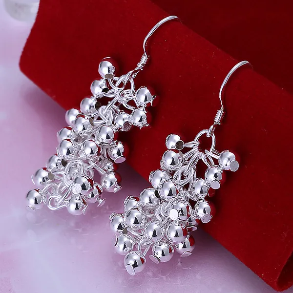 Brand New Sterling Silver Plate Pearl Earrings DFMSE008, Damskie 925 Silver Dynda Chandelier Kolczyki 10 pary dużo