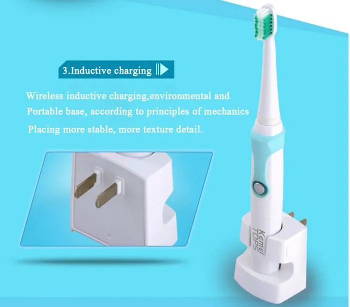 New Brand Kemei Rechargeable Electric Toothbrush Ultrasonic Tooth Brush teeth Rechargeable Tooth Brush Use for Kids Adults