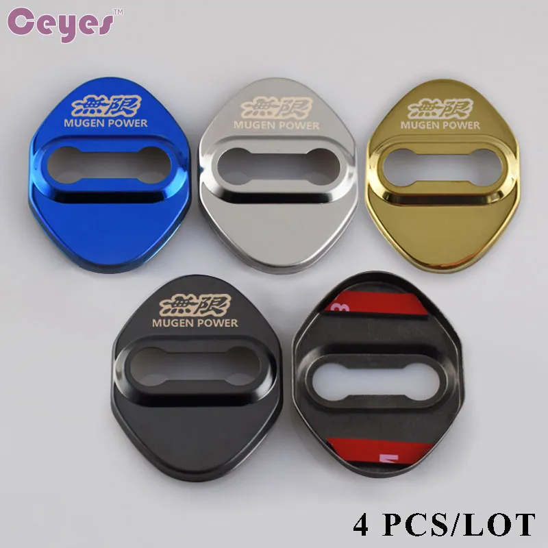 Auto Accessories Car Door Lock Cover for Mugen Power Badges Door Lock Protective Cover Car Stickers Styling lot8079563