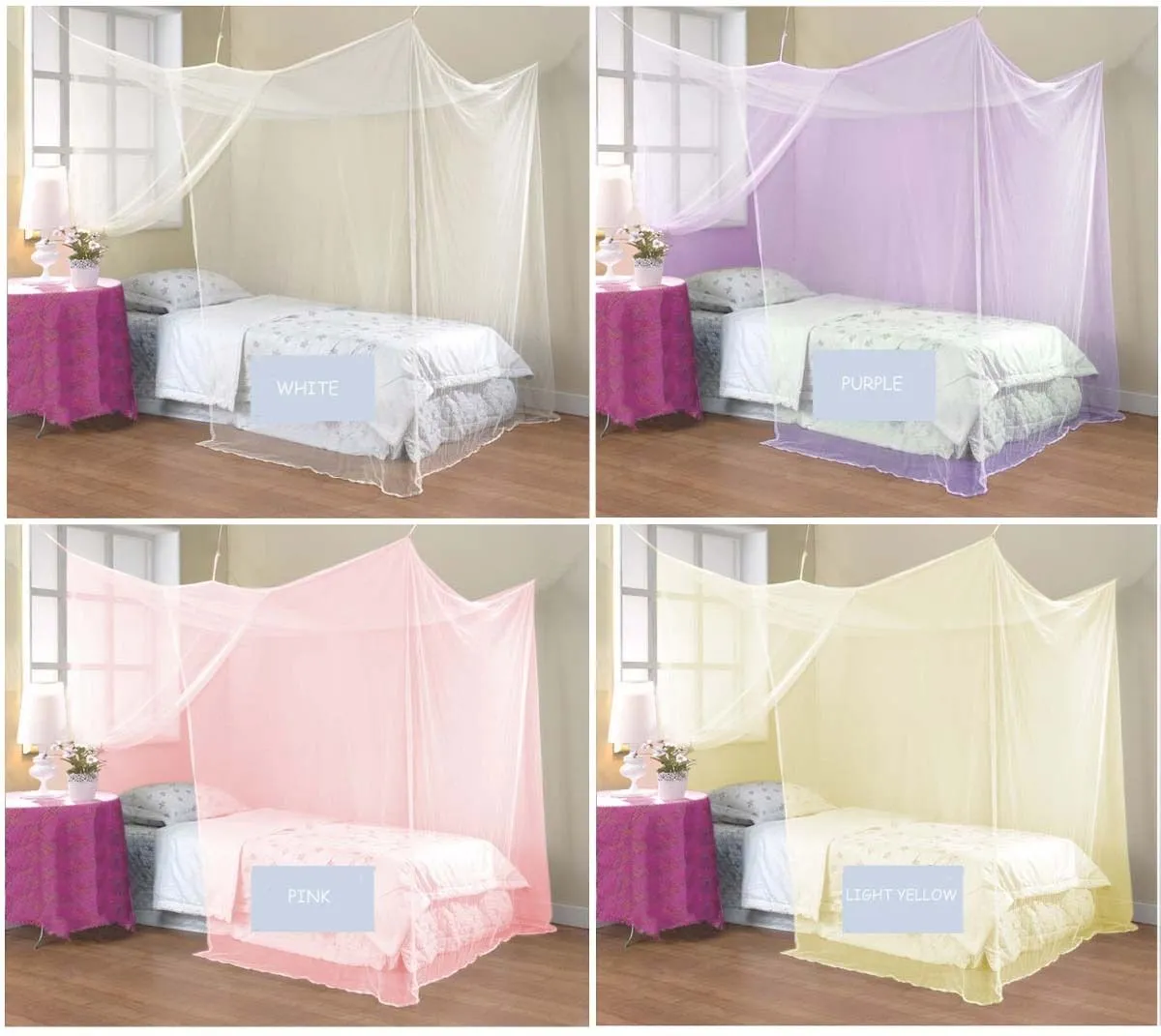 4 Corner Poster Student Family Use Canopy Bed Mosquito Net Twin Full