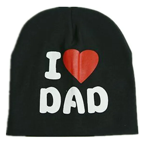 Berretto lavorato a maglia caldo bambini con lettere stampate I LOVE DAD MOM PAPA MAMA Skullies Cappelli bambino