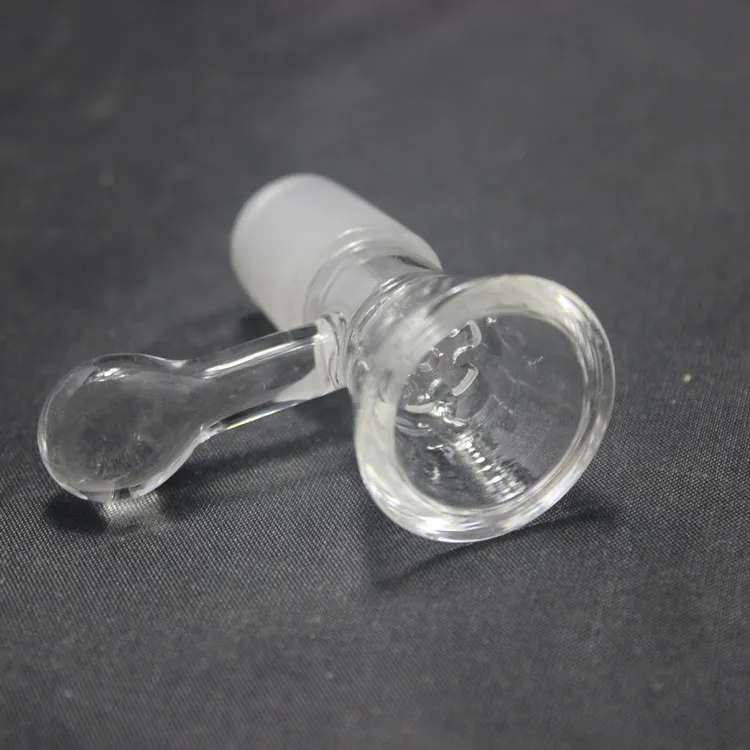 Tigela de vidros de vidro de 18 mm com floco de neve embutido para bongs em favo de mel com alça