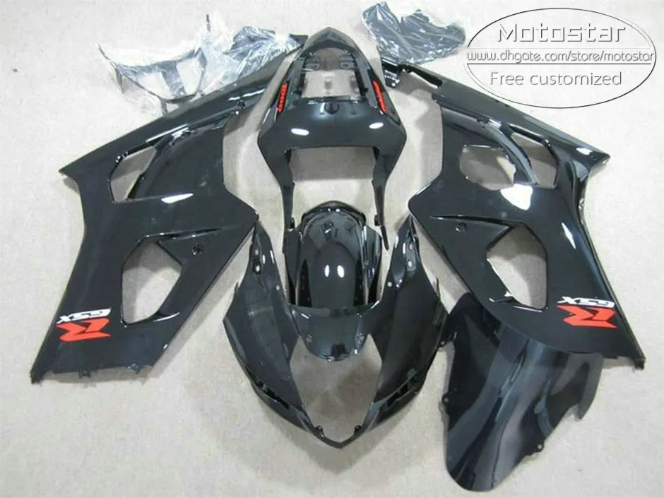 Kit carenatura in plastica di vendita calda SUZUKI 2003 carenatura GSXR1000 K3 k4 GSX-R1000 03 04 tutti i kit corpo nero lucido CQ63