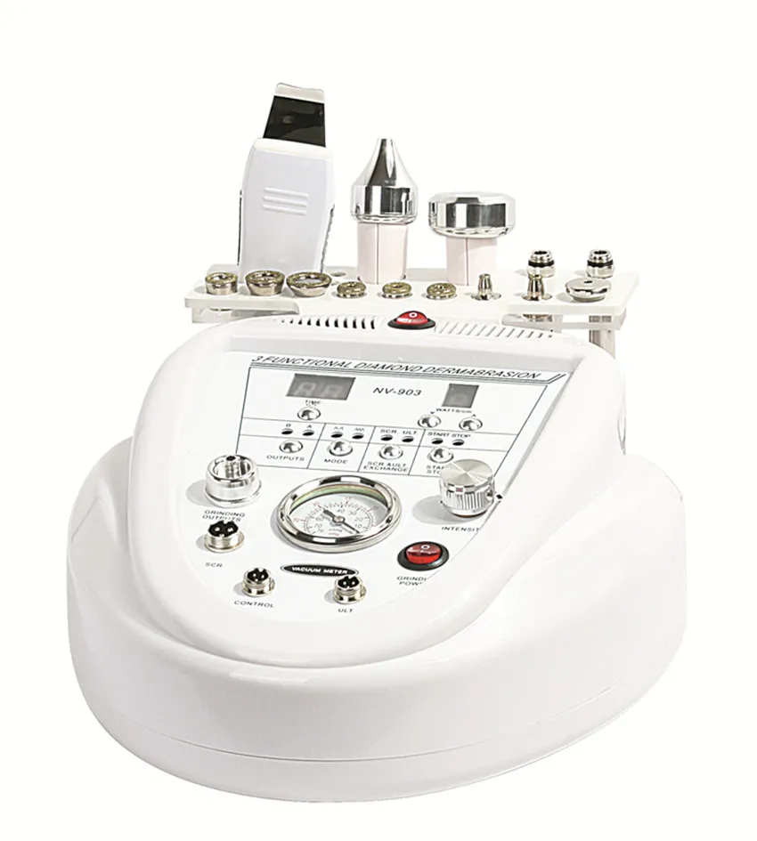 NV-903 NEW 3in1 Diamond DermaBrasion Многофункциональное оборудование красоты Высококачественная ультразвуковая + алмазная дермабразия + машина скруббер для салона