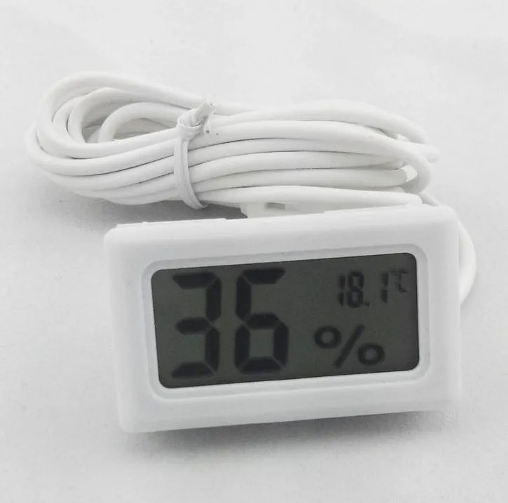 Mini Digital LCD Thermometer Hygrometer Temperature Humidity Meter Thermometer probe white and Black