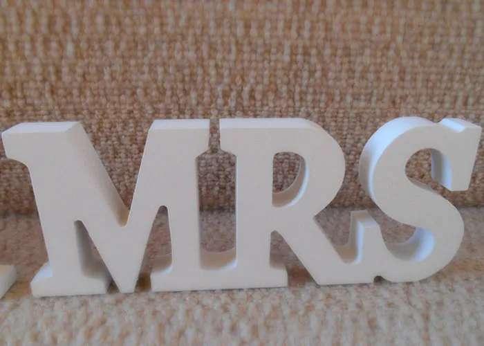 MR MRS Letterdecoratie Witte kleurletters Bruilofts- en slaapkamerversiering Dhr. Mevr. Verkopen op voorraad262Z