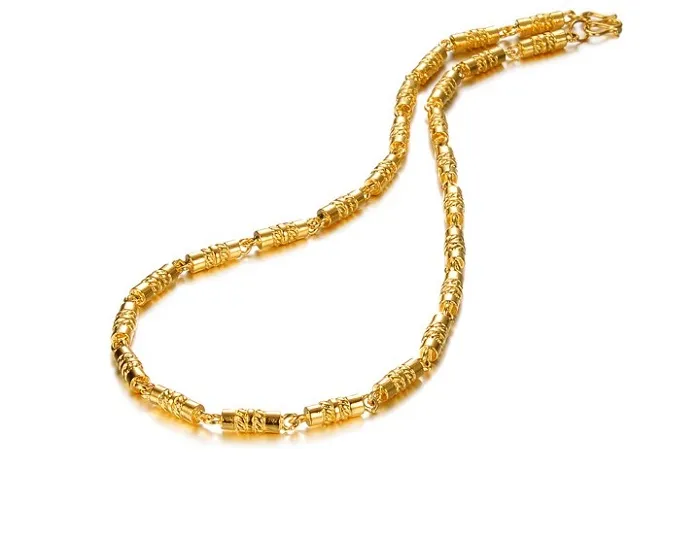 De gros! Hipster – chaîne en forme de cœur pour hommes et femmes, bijoux en or massif 18 carats, collier sculpté à la mode, 50cm 57cm