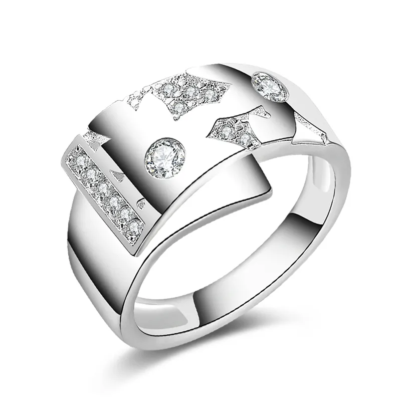 Gratis Verzending Nieuwe 925 Sterling Zilveren sieraden Holle patroon Tsjechische boor ring hot verkoop meisje gift 1486