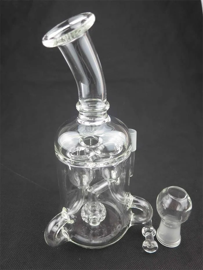 Transparent recycler glass hookah, carta oil rig pipe, 14mm joint, factory direct sales, welcome to order