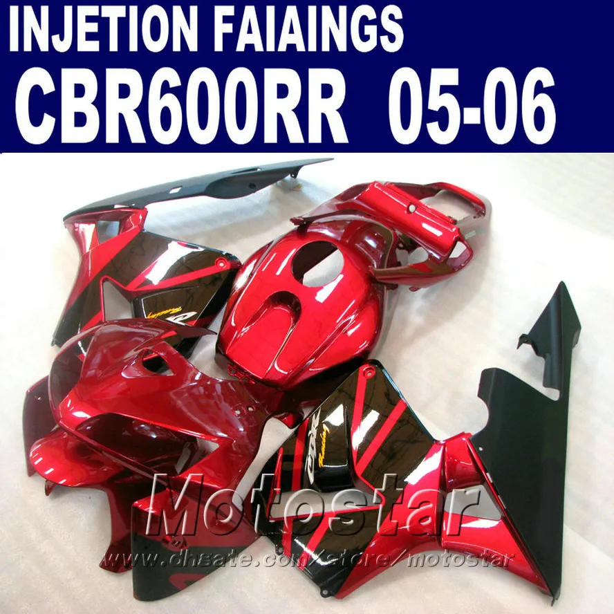 혼다 CBR 600 RR 페어링에 적합한 사출 성형 2005 2006 cbr600rr 03 04 cbr 600rr red bodykit QH7D