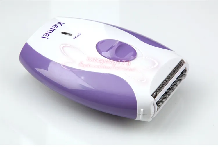 Kemei Lady's Electric Women Shaver Golenia do golenia Włosów KM-280R Kobieta Remover włosów, Fioletowy Depilator Akumulator, 10 sztuk / partia