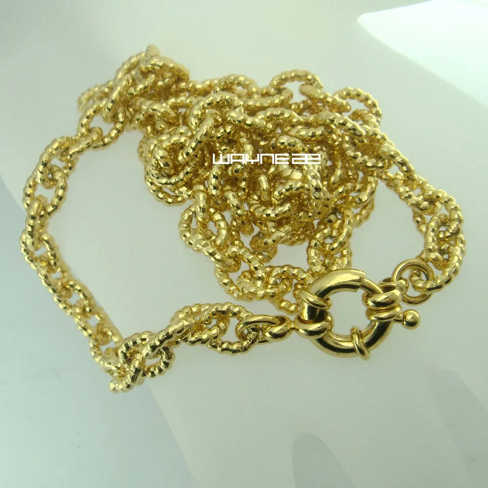 18K goud gevuld 50cm lengte 6mm dikke ketting verjaardagscadeau N263