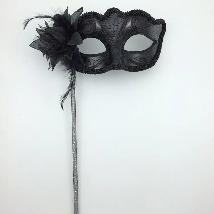 Neue sexy schwarze Masken auf Stick-Blume beiseite halbes Gesicht venezianische Maskerade-Partei-Maske Halloween-Requisiten Neuheitsgeschenke kostenloser Versand