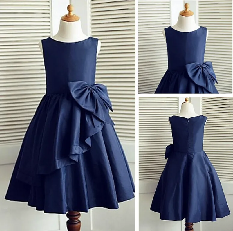 Vestidos de niña top en tela tafeta