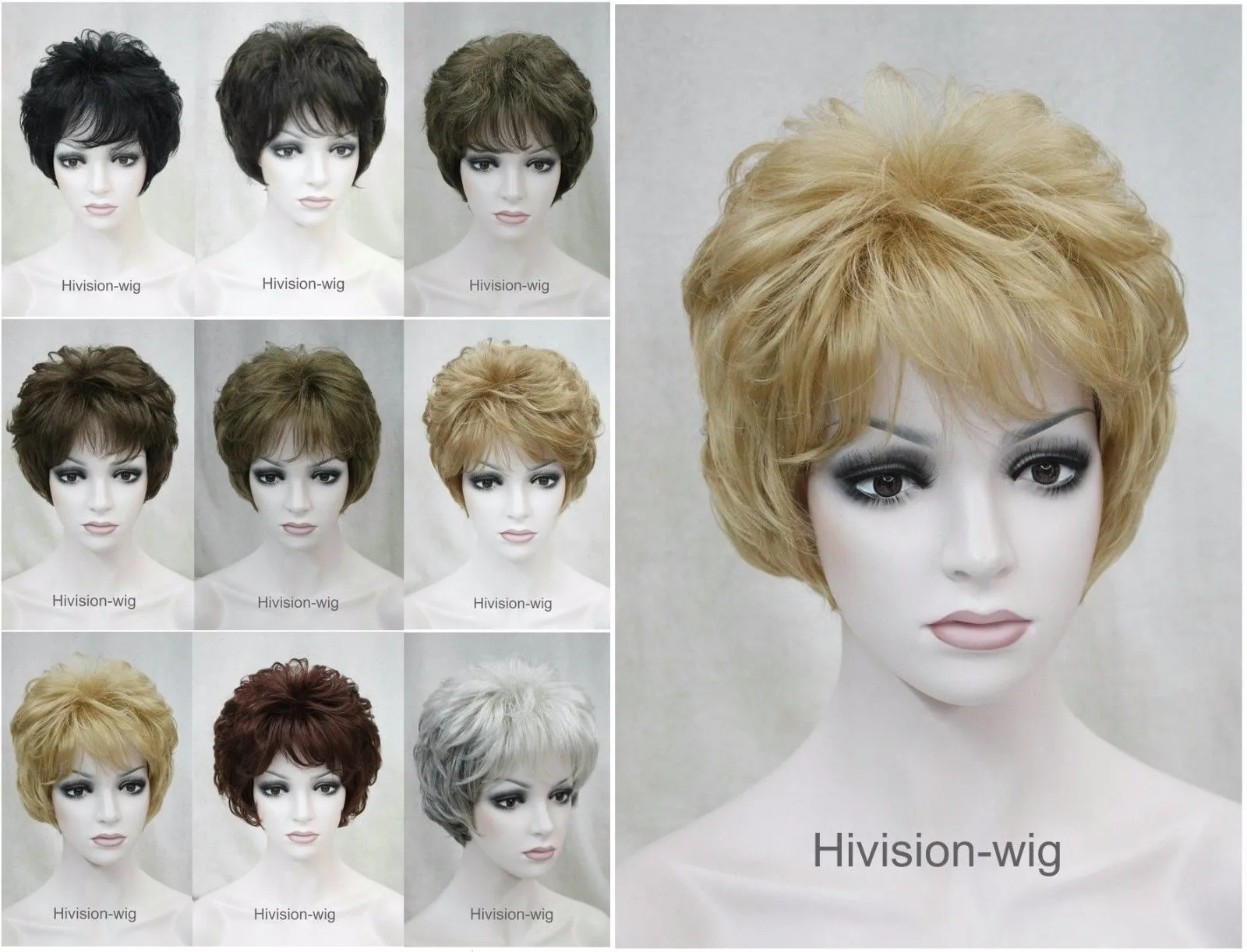 gratis frakt vacker charmig varm ny 9 färg korta raka kvinnor damer naturligt dagligt hår peruk hivision
