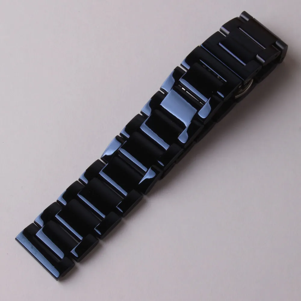 Polerade rostfritt stålklockband för mode smart klockor Ny hög qualiry fjärilspänne