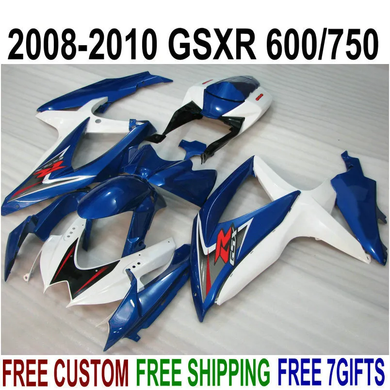 Kit carena ABS per SUZUKI GSX-R750 GSX-R600 2008 2009 K8 K9 Carenatura bianco blu K9 set GSXR 600 750 08-10 TA11