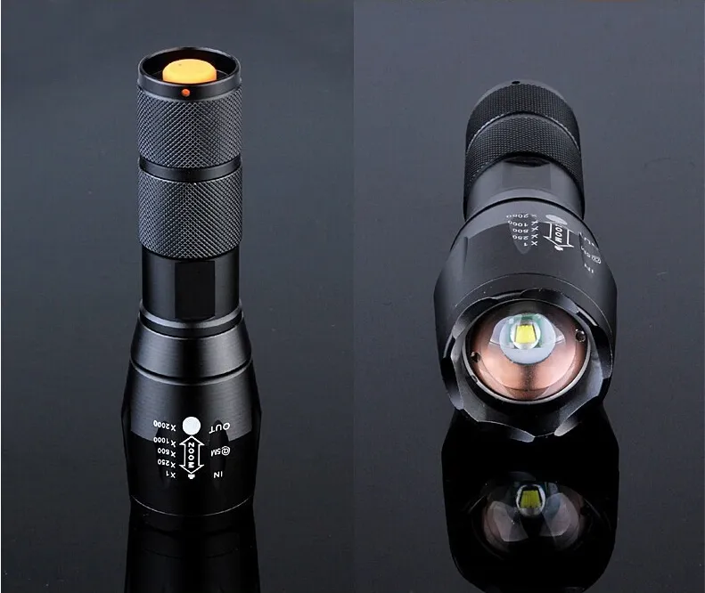 E17 T6 LED -ficklampa 2000 Lumens Tactical Waterproof Zoomable Powerful Lamp Camping ficklampor Torch av 3XAAA eller 18650 Battery5125775