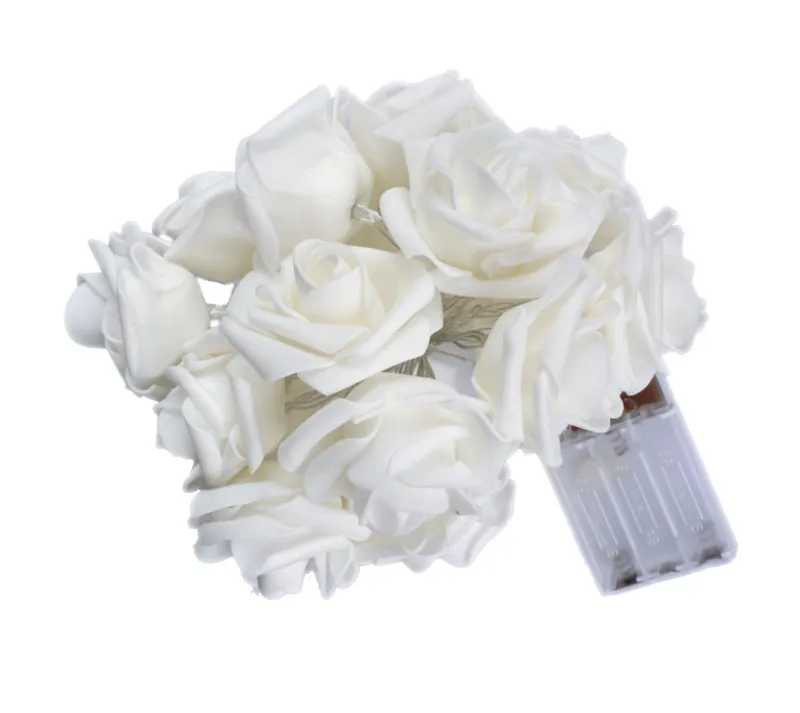 22m 20 LEDS ROSE FLOR FLOR STRING PARA FESTO DE CASAMENTO DE CASAMENTO BATERAGEM LUZES DE DECORAÇÃO DE DECORAÇÃO QUENTE BRANCO BRANCO BRANCO PURLO PRONTO 2348869