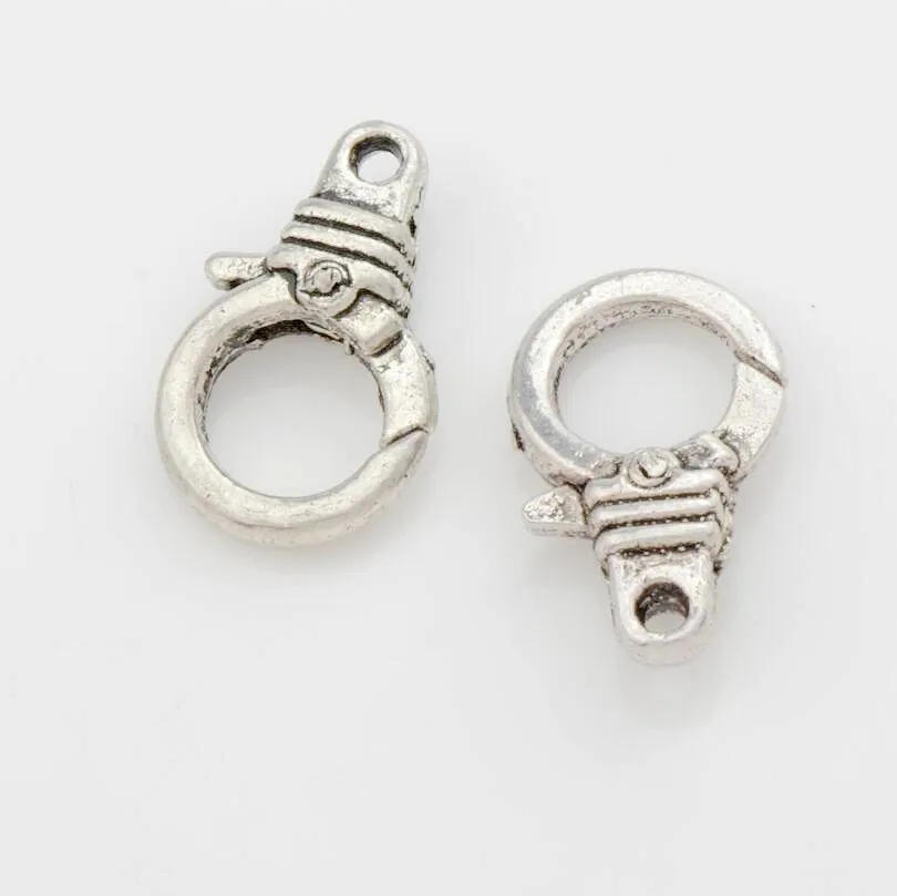 Parafuso Clasps Lobster Clasps Conclusões de jóias 40 pçs / lote 18.6x11.4mm Antique Silver L1011