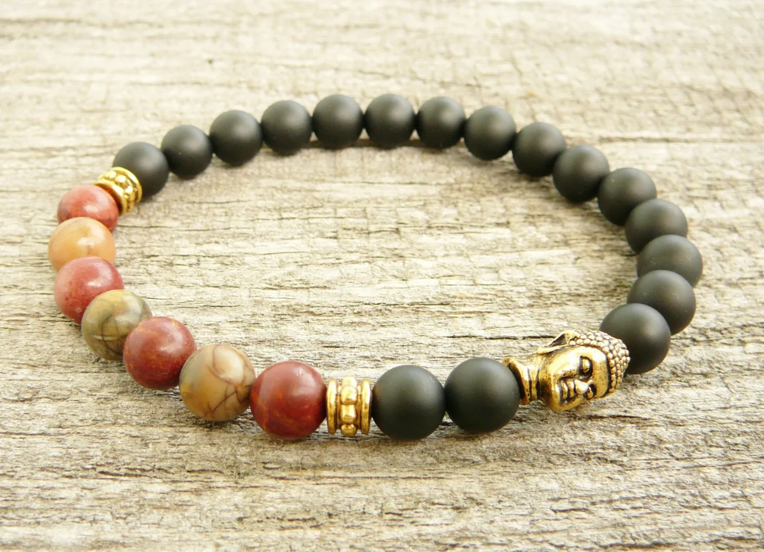 SN0247 Popular Design Yoga Bracelet Lucky Buddha Bracelet Picasso Jasper Bracelet Mens Beaded Bracelet Yoga Jewelry 2592