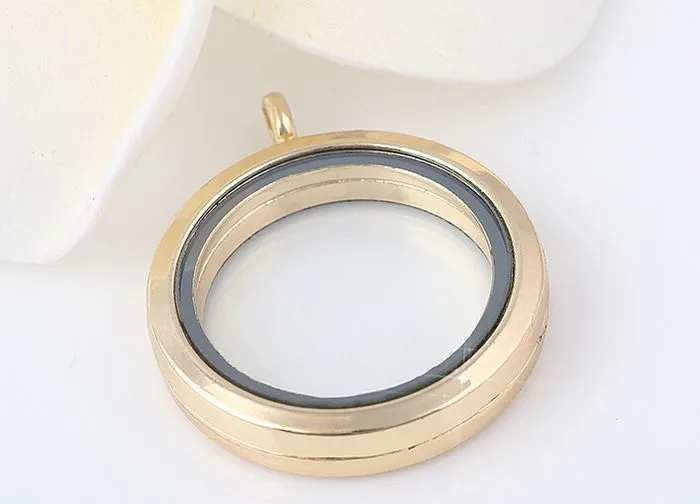 10 pièces / 30MM plaine ronde en verre magnétique vivant médaillon flottant pendentif adapté pour collier de chaîne 4 couleurs Whole244b