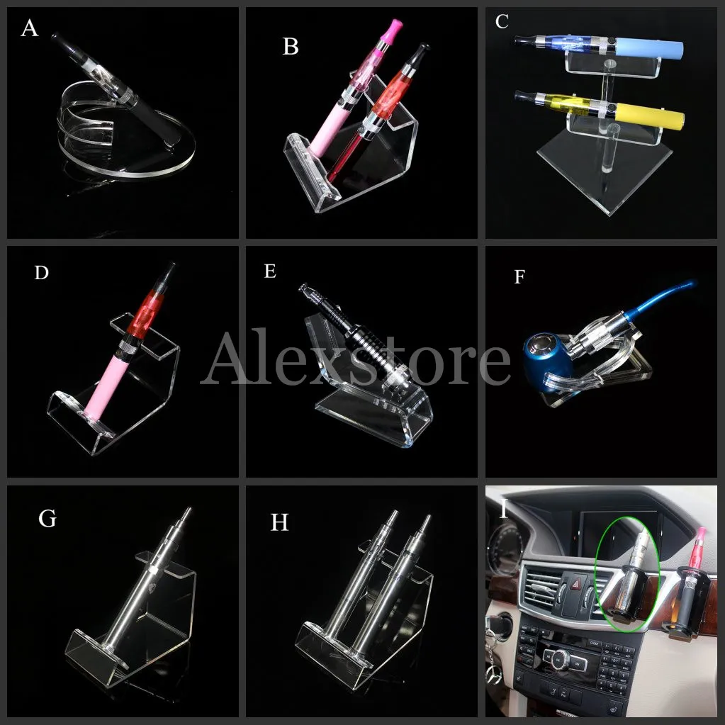 Acrylic e cig display clear stand shelf holder car rack for vapor ego battery e pipe vaporizer pen mech mod mechanical