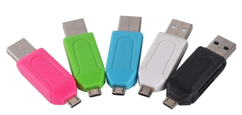 Adaptador otg 2 em 1 usb macho para micro usb, slot duplo com leitor de cartão de memória tfsd 32gb 4 8 16gb para smartphone android tablet googl6953837