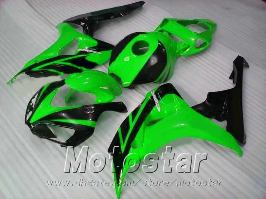 Injektionsgjutning Plastmakare för Honda Fairings CBR1000RR 2006 2007 Svart grön eftermarknadsset CBR 1000 RR 06 07 AQ75