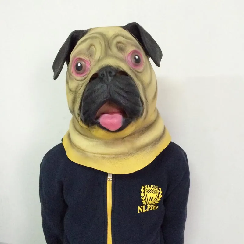 New Bulldog Latex Mask Full Head Animal Mask Cosplay Party Costume manufacturer sale 