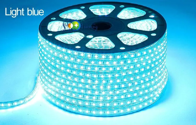 Bande lumineuse Led RGB, 10M 15M 20M 30M 35M 40M 45M 50M 110V 220V SMD5050, éclairage étanche + télécommande IR + alimentation 333