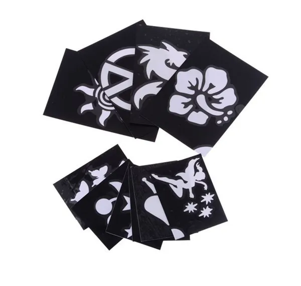 Shimmer Glitter Tattoo Stencils Set Waterproof Body Painting Art