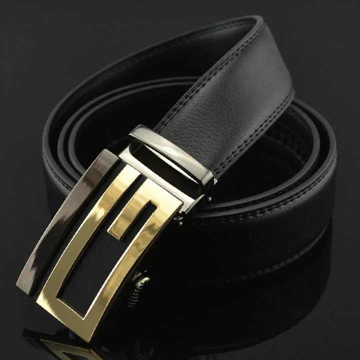 التلقائي مشبك بقرة جلد طبيعي رجالي حزام للرجال أحدث نوعية جيدة الذكور حزام cinturones hombre