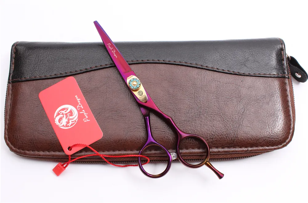 Z1020 6quot 175cm Purple Dragon Laser High Quality Professional Human Hair Scissors Barbers039 Scissors Cutting Thinning Sci1667246